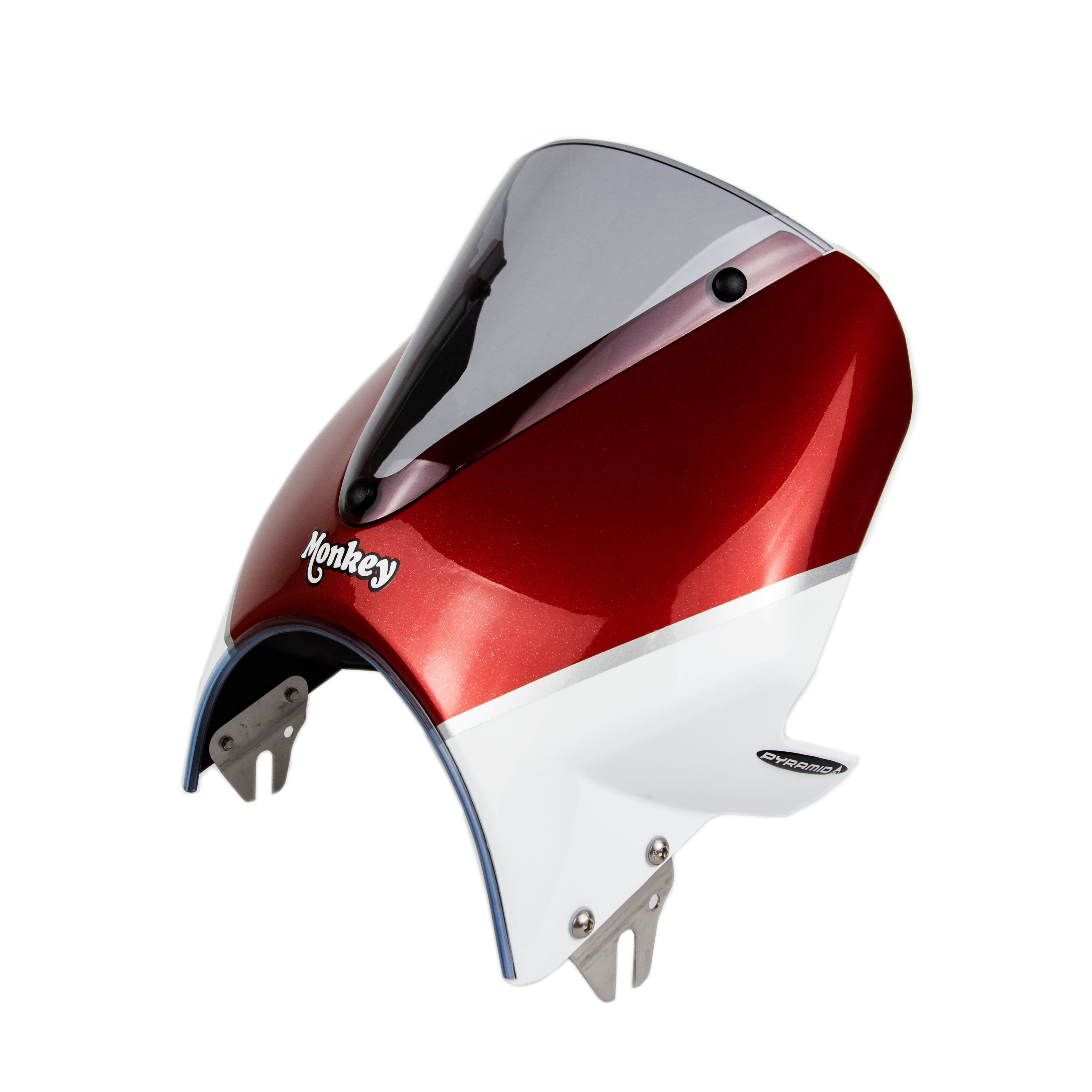 Pyramid Fly Screen | Pearl Nebula Red/Ross White | Honda Monkey 125 2018>2020-21250R-Screens-Pyramid Motorcycle Accessories