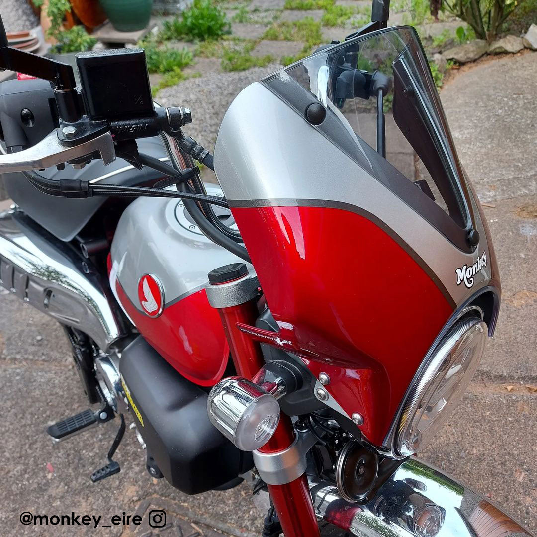 Pyramid Fly Screen | Pearl Nebula Red/Silver | Honda Monkey 125 2021>Current-21250E-Screens-Pyramid Motorcycle Accessories