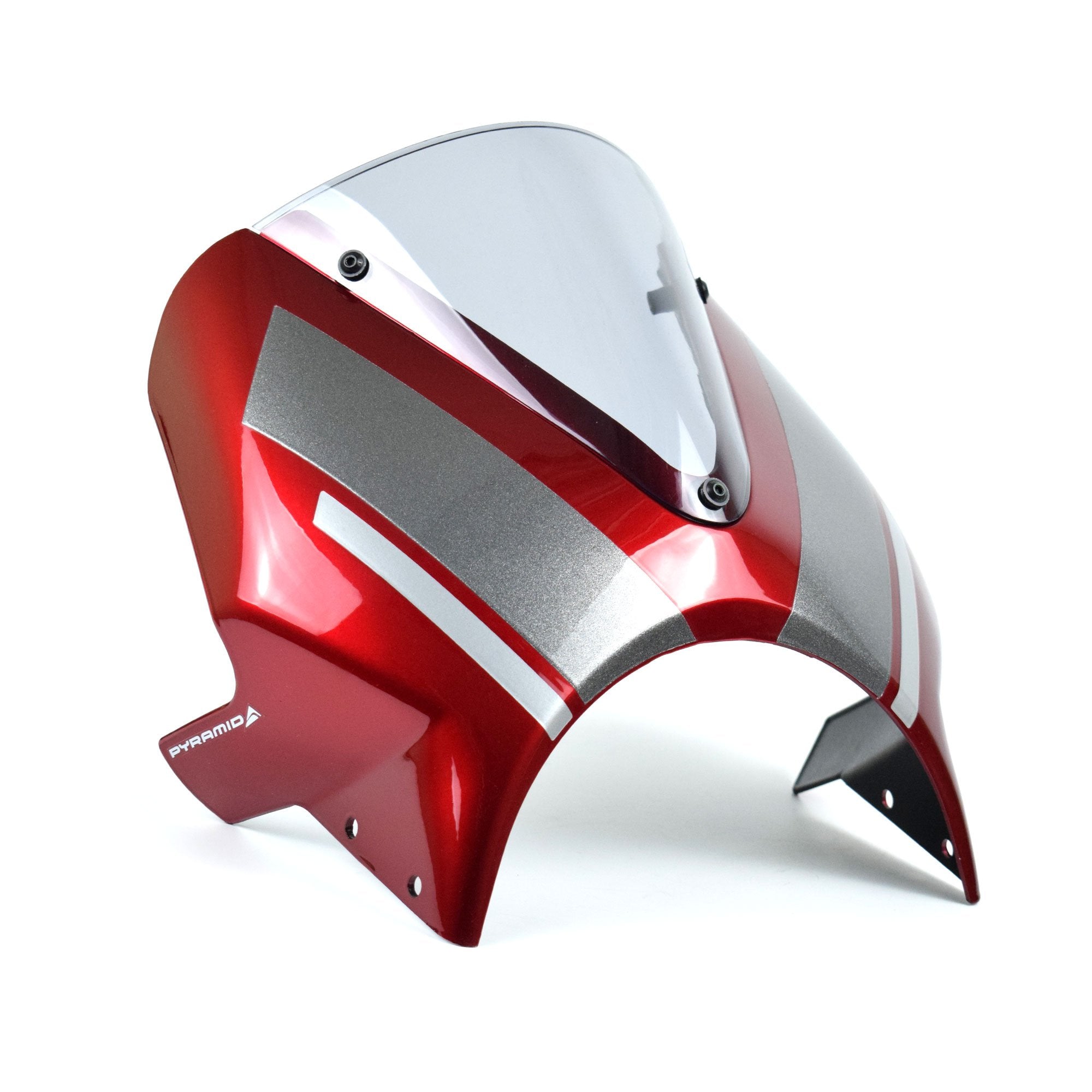 Pyramid Fly Screen | Red Hopper Scheme | Triumph Speed Twin 1200 2019>2024-Screens-Pyramid Motorcycle Accessories