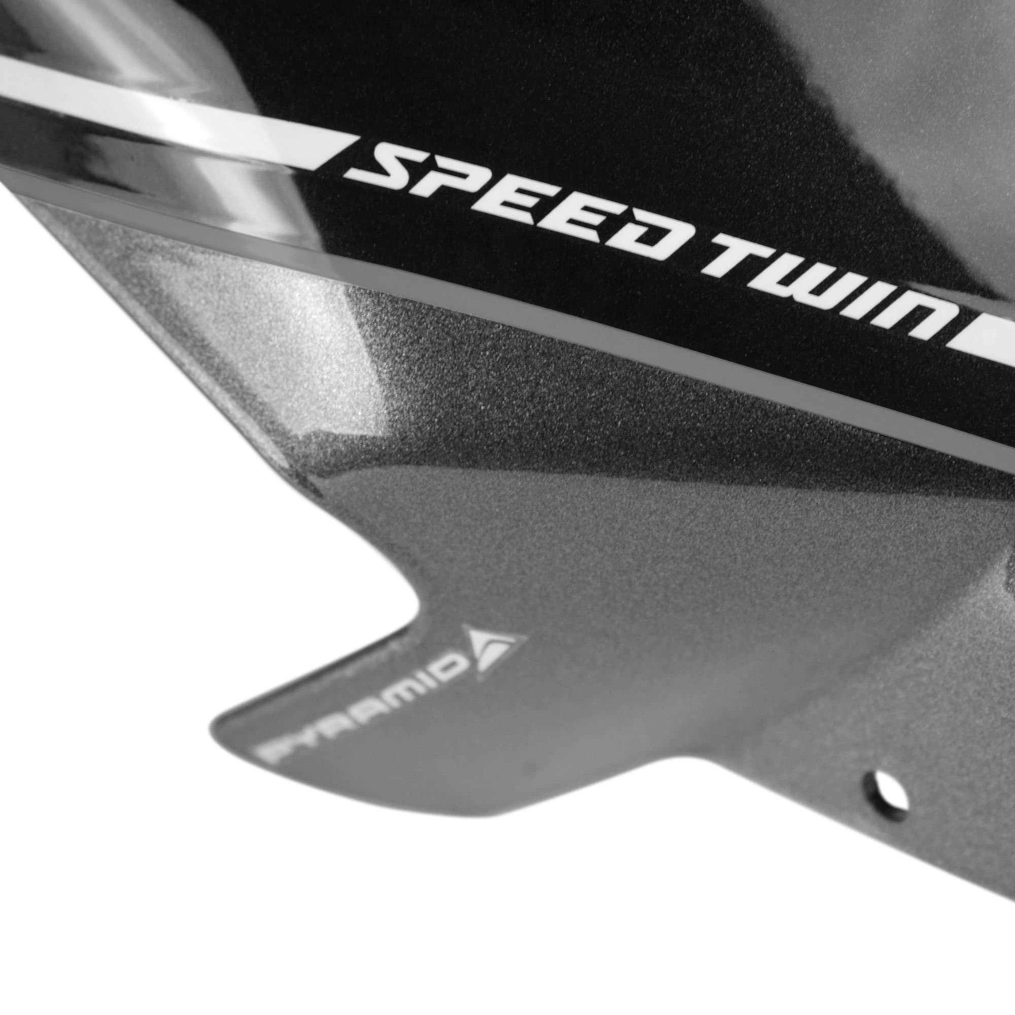 Pyramid Fly Screen | Silver Ice & Storm Grey | Triumph Speed Twin 1200 2019>2024-Screens-Pyramid Motorcycle Accessories