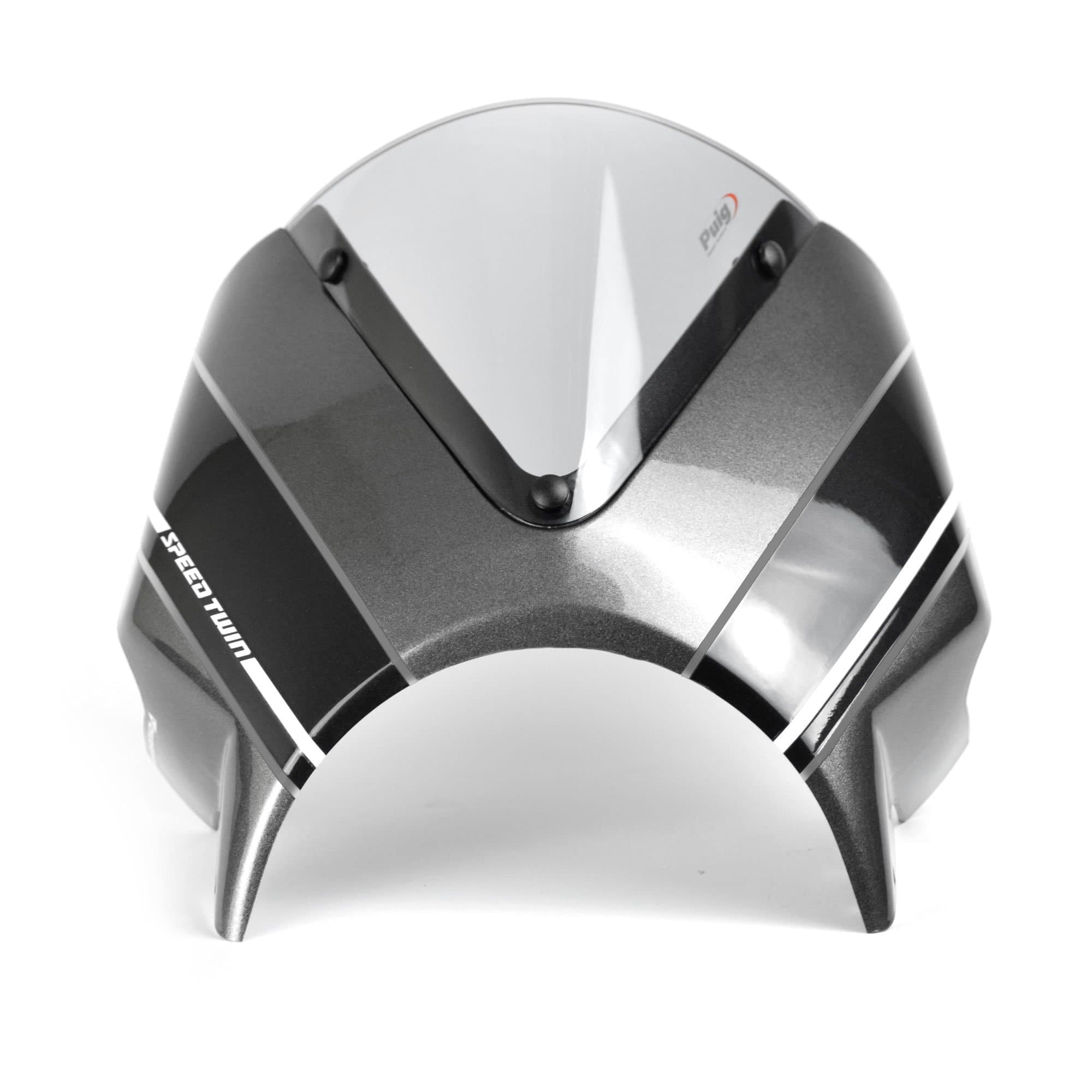 Pyramid Fly Screen | Silver Ice & Storm Grey | Triumph Speed Twin 1200 2019>2024-Screens-Pyramid Motorcycle Accessories