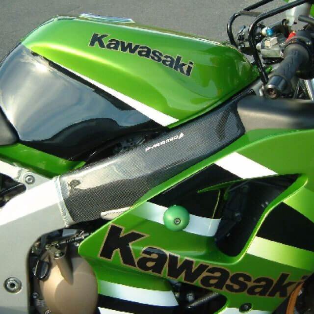 Pyramid Frame Covers | Carbon | Kawasaki ZX6-R 2000>2002-02310A-Frame Covers-Pyramid Motorcycle Accessories