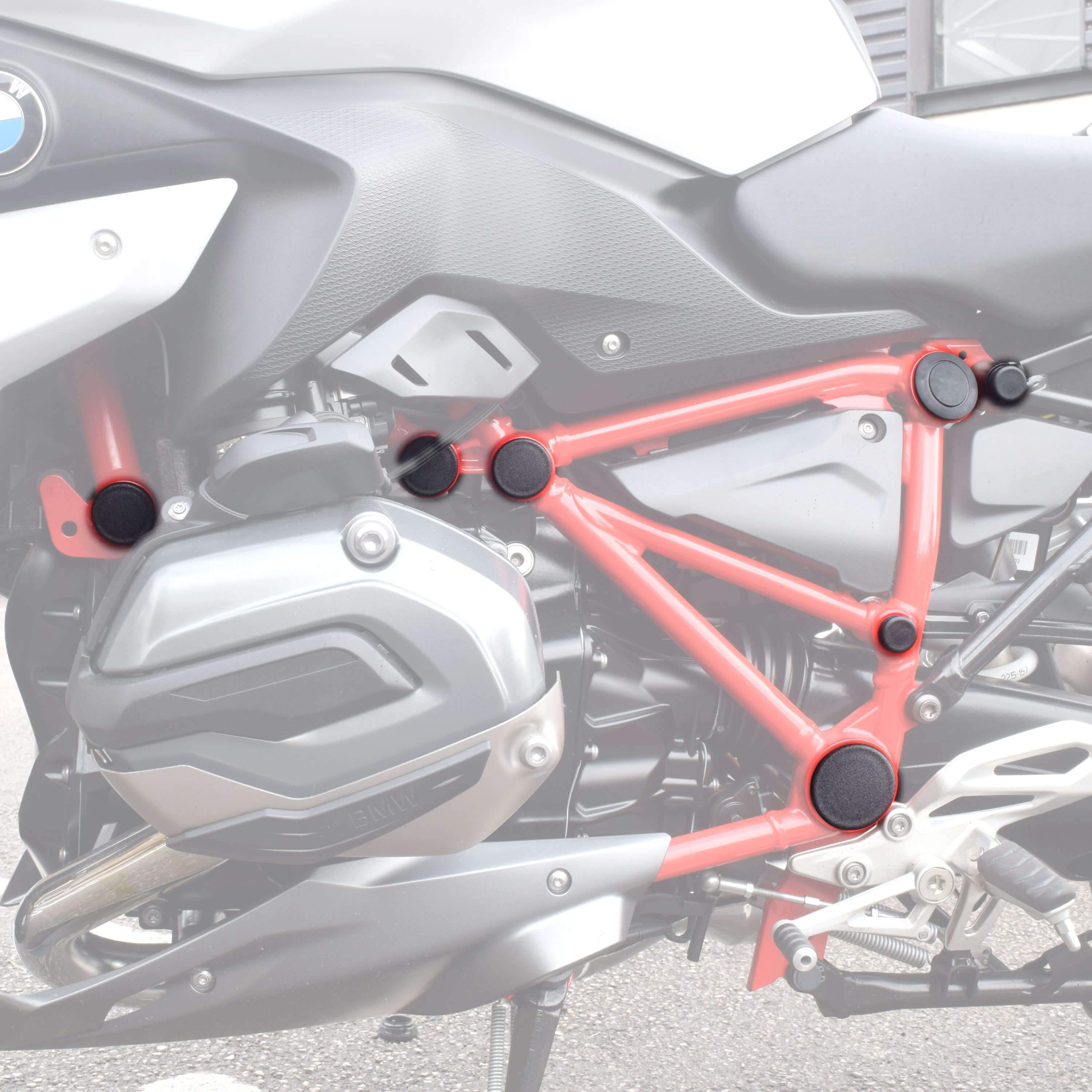 Pyramid Frame End Caps | Matte Black | BMW R1250 RS 2019>Current-089401-Frame End Caps-Pyramid Motorcycle Accessories