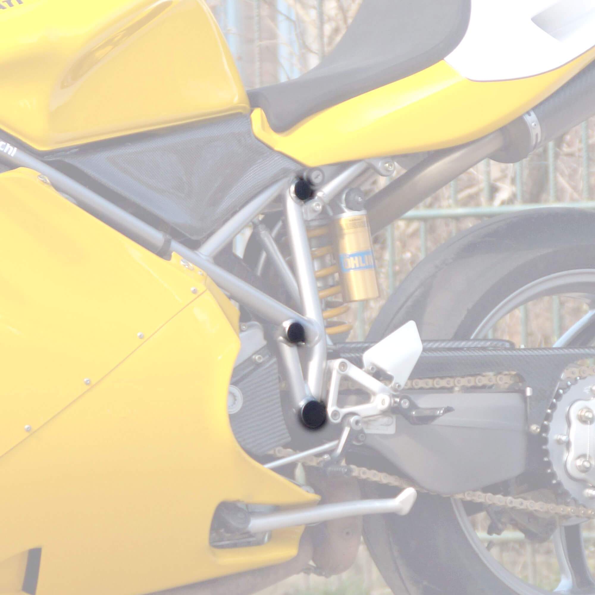 Pyramid Frame End Caps | Matte Black | Ducati 748 1995>2002 -  Shop name