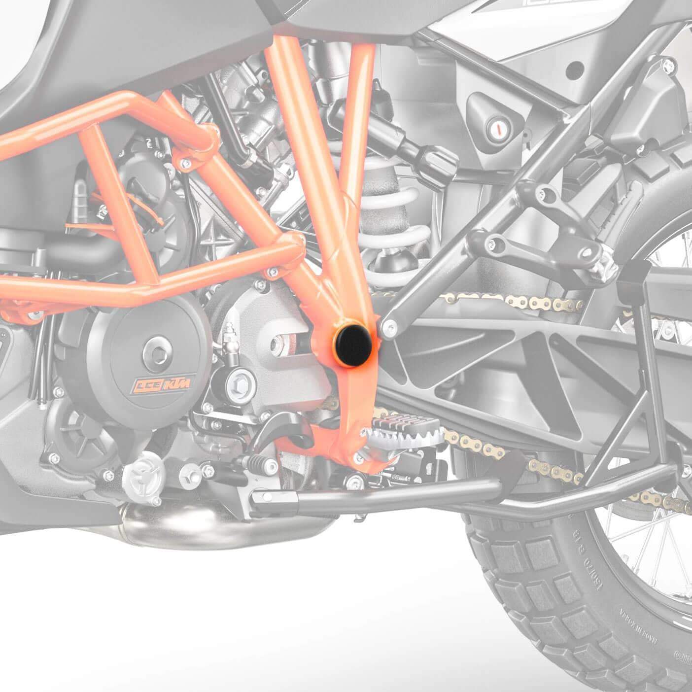 Pyramid Frame End Caps | Matte Black | KTM 1290 Superduke R 2014>2019-089900-Frame End Caps-Pyramid Motorcycle Accessories