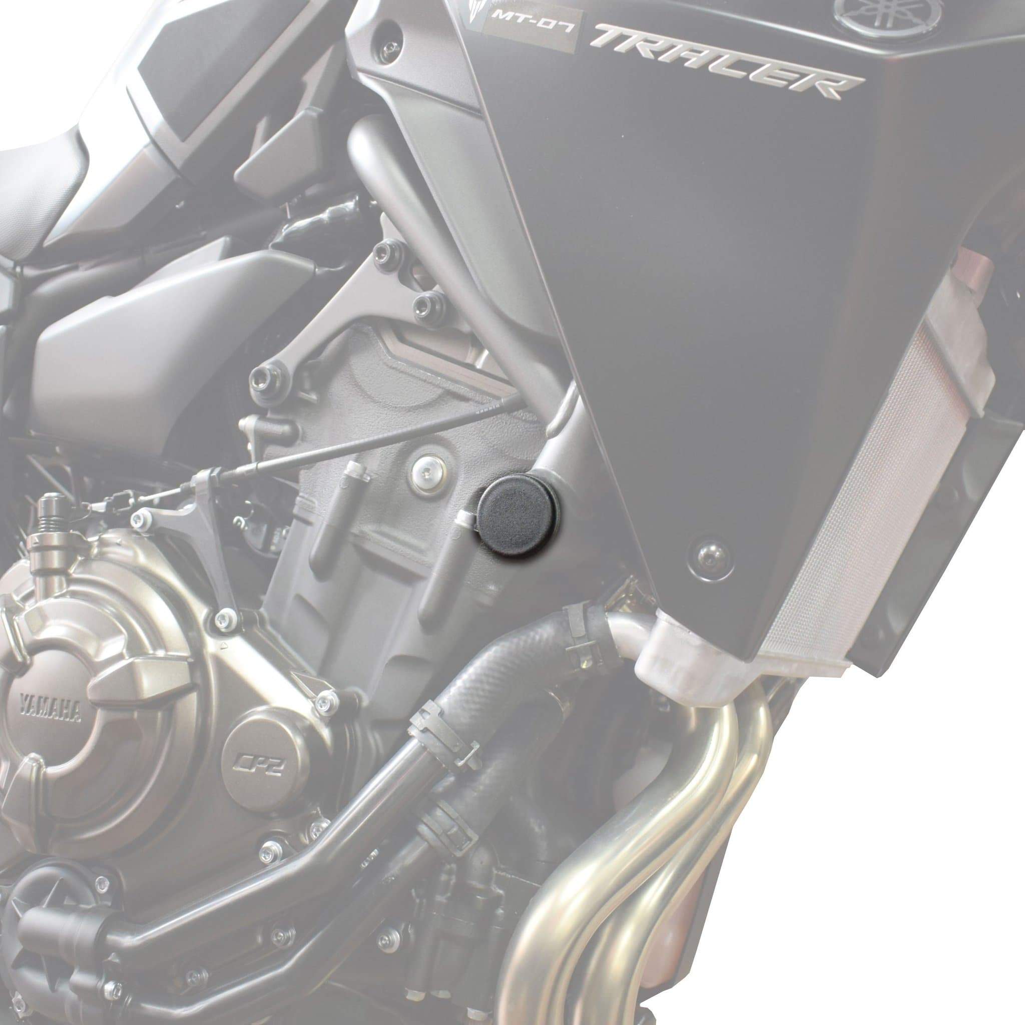 Pyramid Frame End Caps | Matte Black | Yamaha Tracer 7 GT 2021>Current-089200-Frame End Caps-Pyramid Motorcycle Accessories