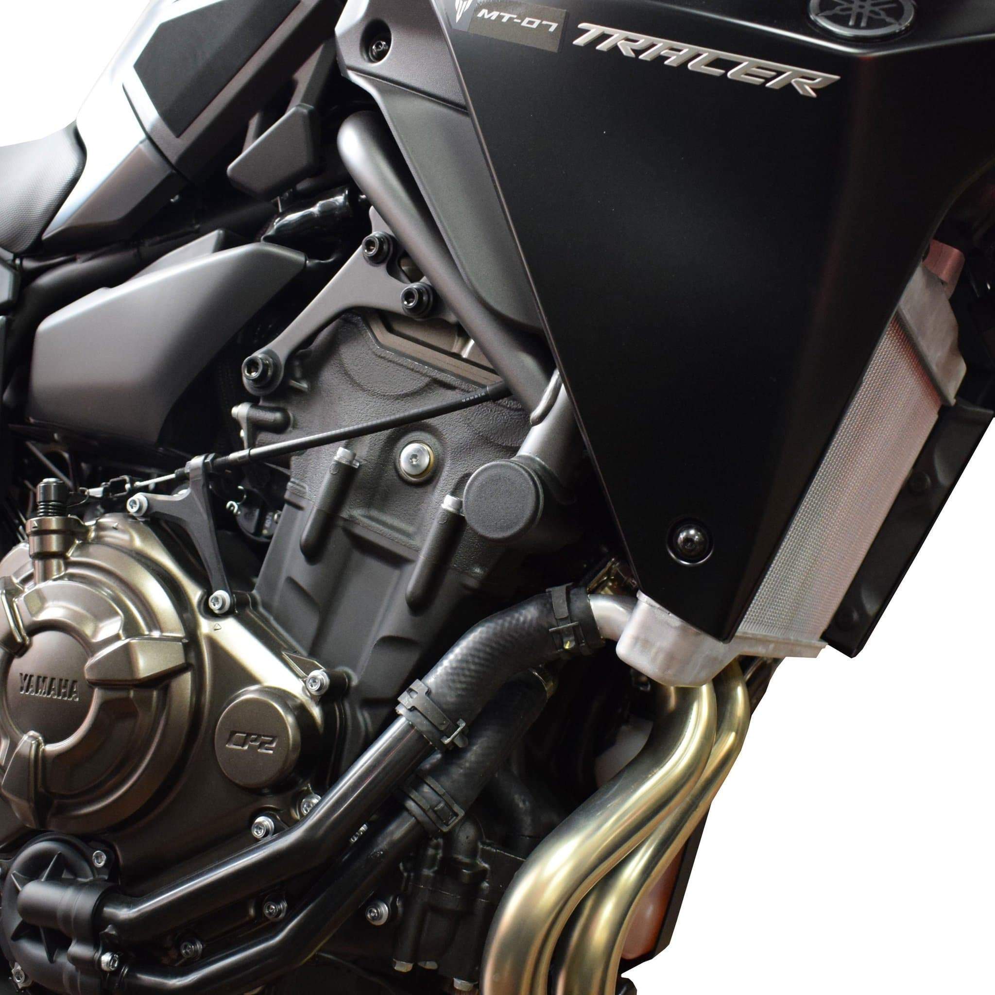 Pyramid Frame End Caps | Matte Black | Yamaha Tracer 7 GT 2021>Current-089200-Frame End Caps-Pyramid Motorcycle Accessories