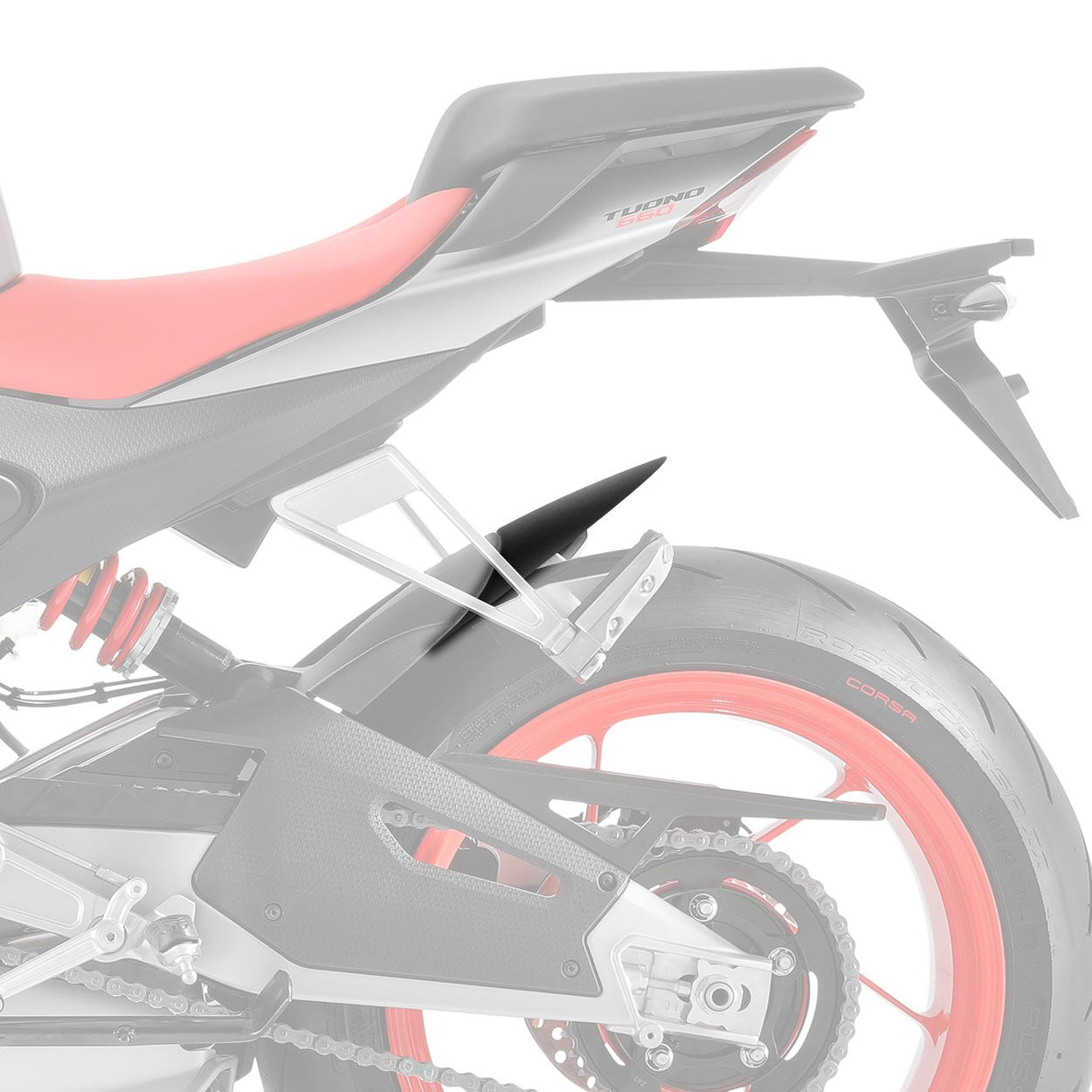 Pyramid Hugger Extension | Matte Black | Aprilia Tuono 660 (Incl. Factory) 2021>Current -   Pyramid Motorcycle Accessories