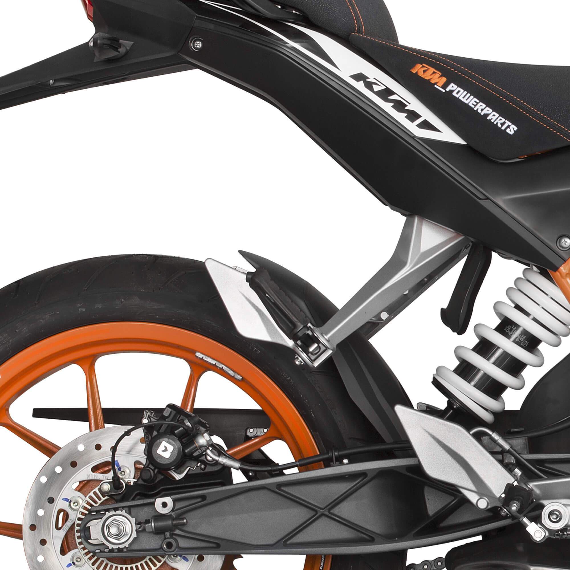 Pyramid Hugger Extension | Matte Black | KTM 200 Duke 2012>2016-Hugger Extensions-Pyramid Motorcycle Accessories