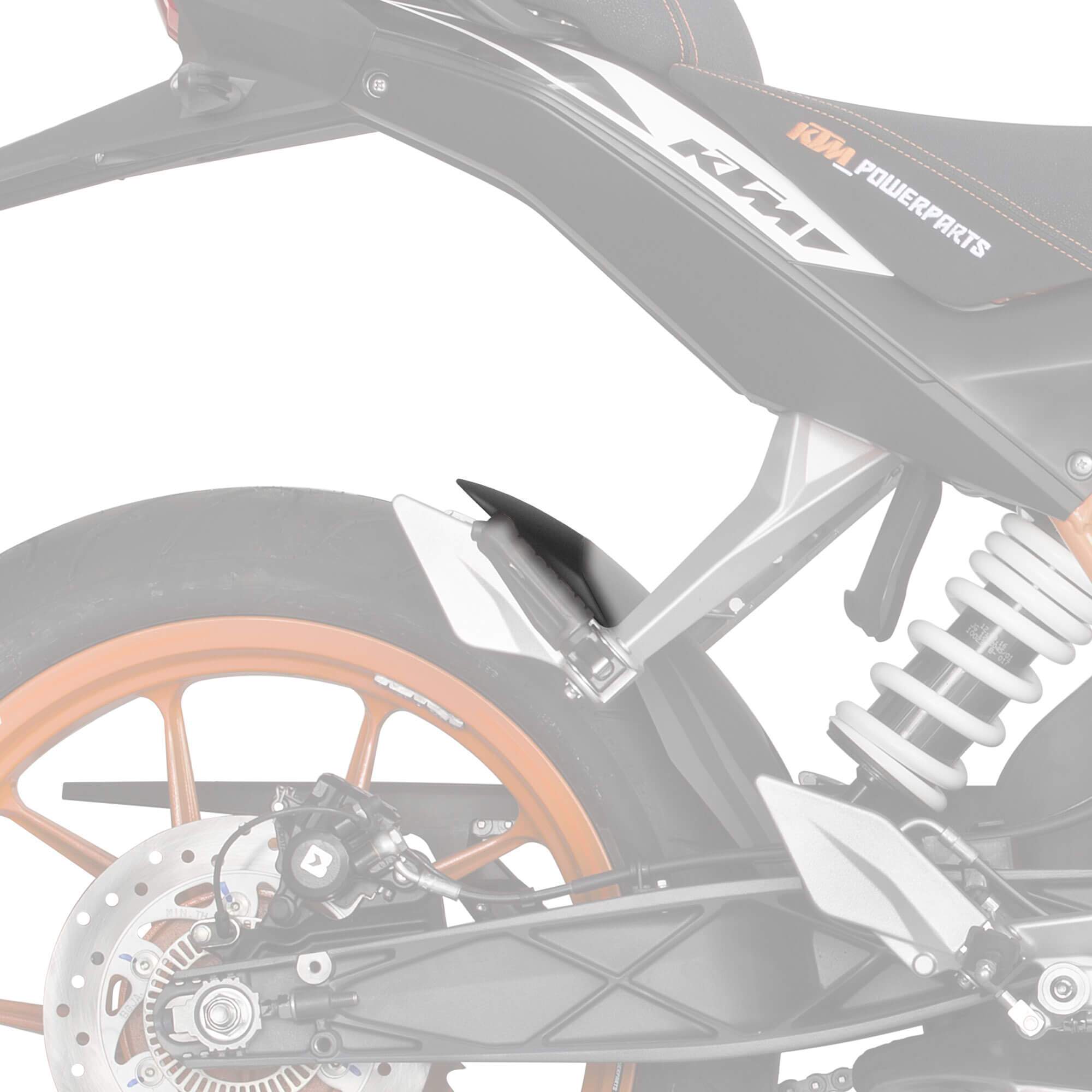 Pyramid Hugger Extension | Matte Black | KTM 200 Duke 2012>2016-Hugger Extensions-Pyramid Motorcycle Accessories