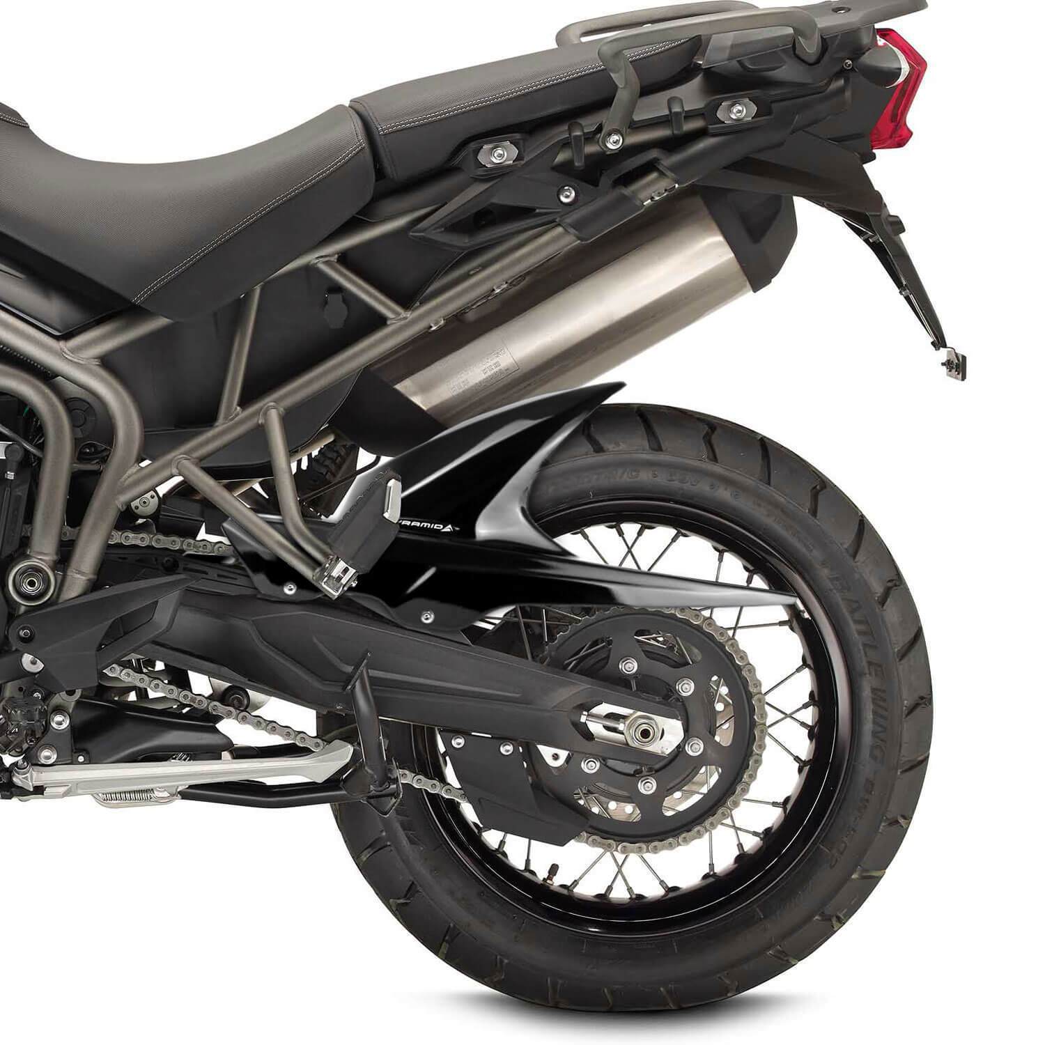 Pyramid Hugger | Gloss Black | Triumph Tiger 800 XR/XRT/XRX/Low 2011>Current-Huggers-Pyramid Motorcycle Accessories