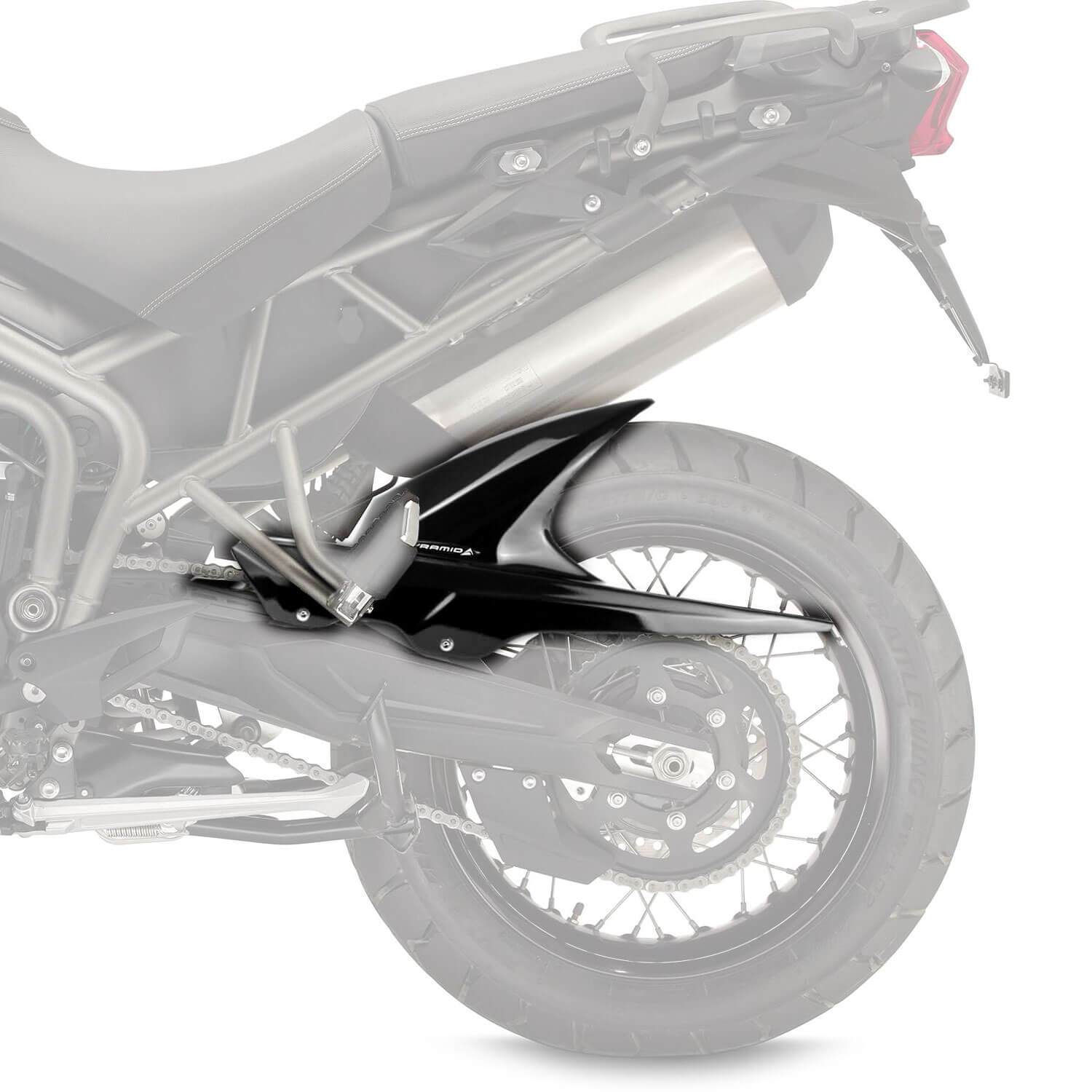 Pyramid Hugger | Gloss Black | Triumph Tiger 800 XR/XRT/XRX/Low 2011>Current-Huggers-Pyramid Motorcycle Accessories