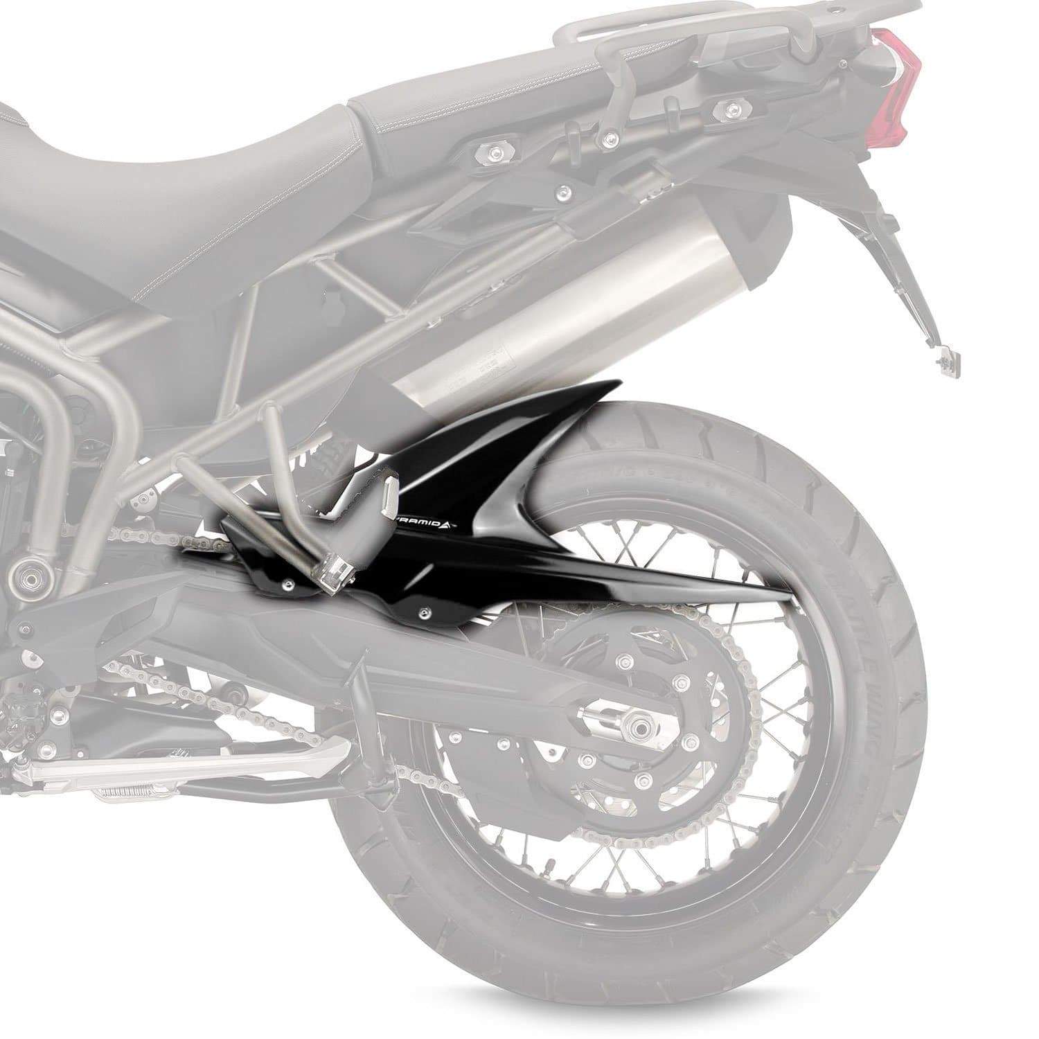 Pyramid Hugger | Matte Black | Triumph Tiger 800 XC/XCX/XCA/Low 2011>Current-076800M-Huggers-Pyramid Motorcycle Accessories