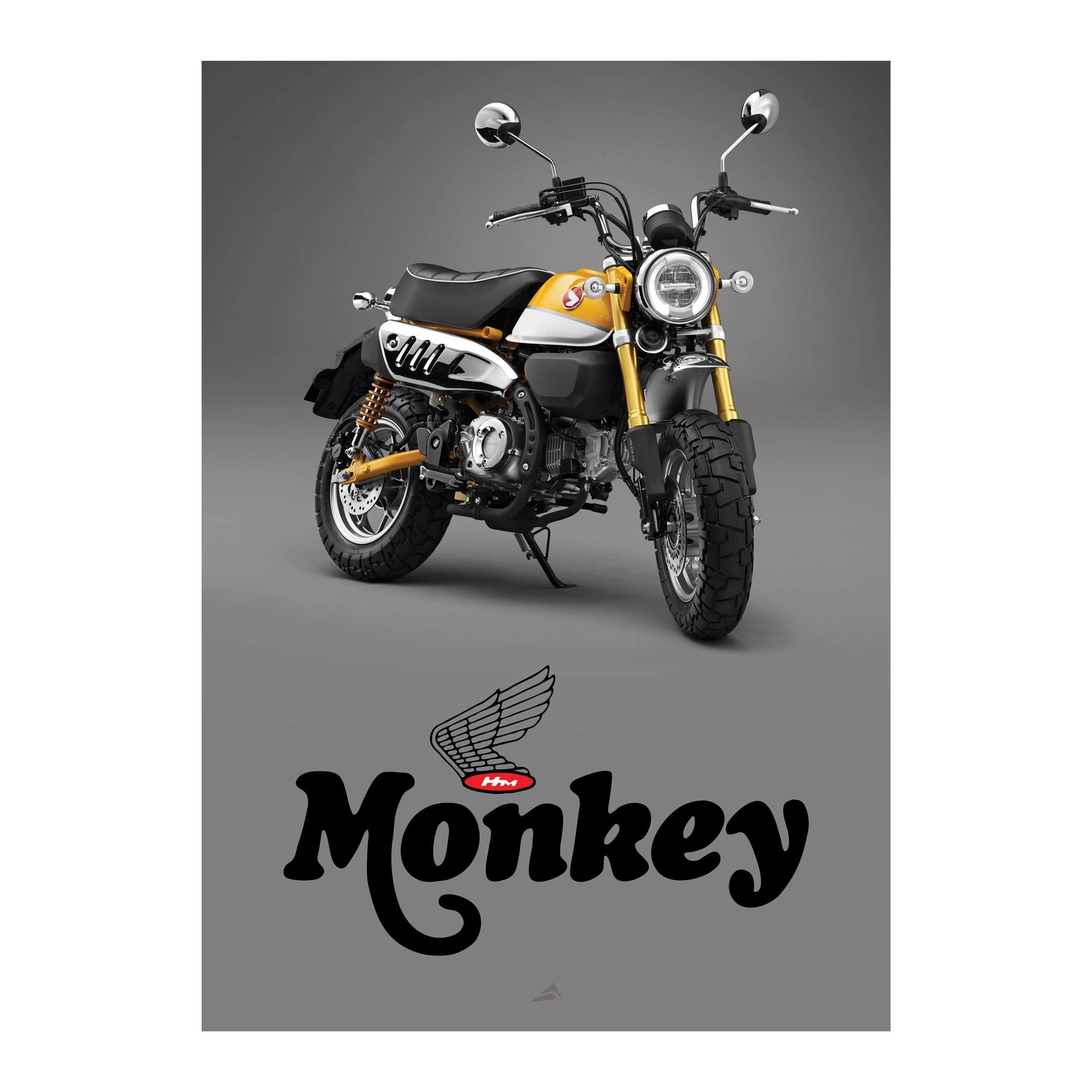 Pyramid Monkey 125 Yellow Poster | Honda Monkey 125 2018>Current-MP100Y-Merchandise-Pyramid Motorcycle Accessories