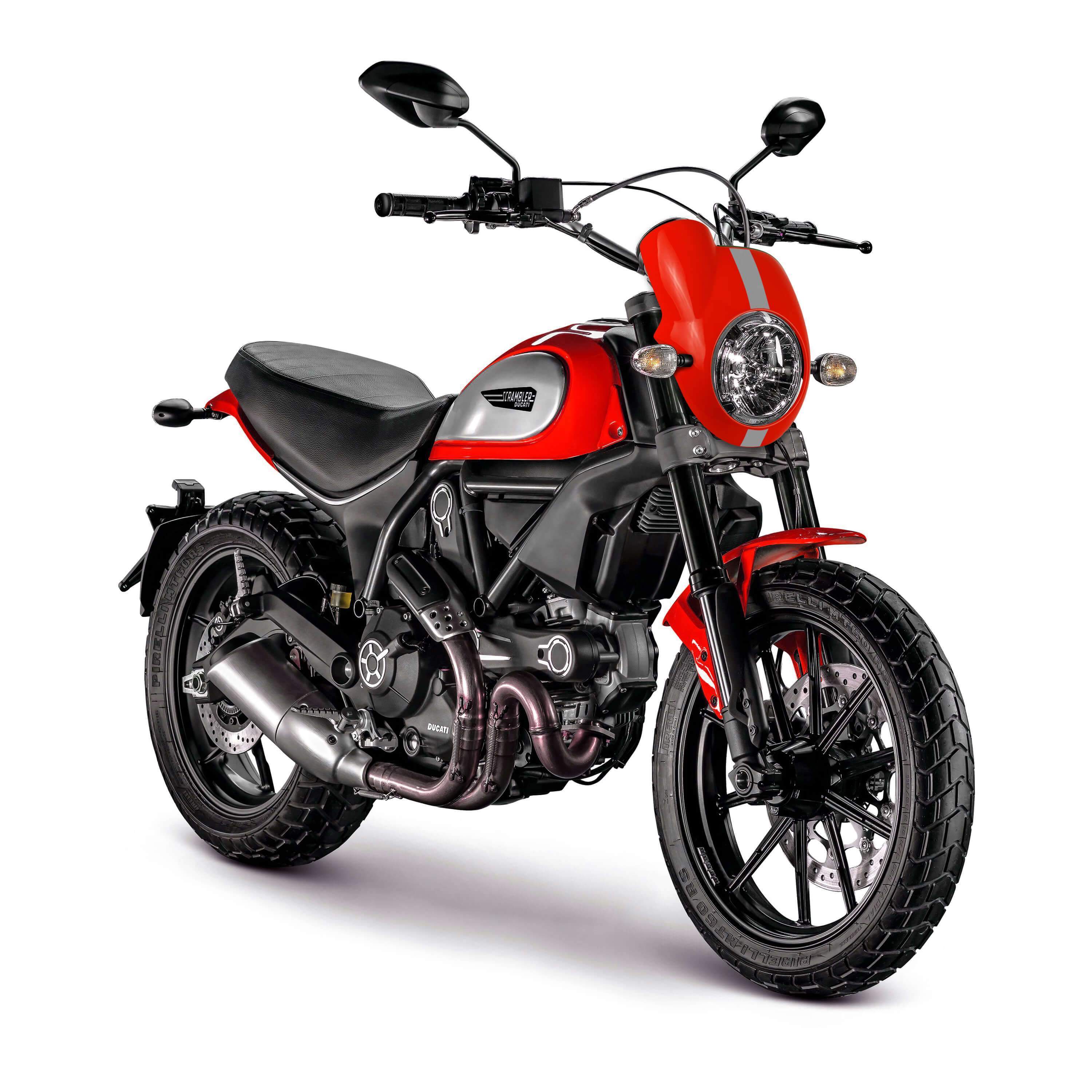 Pyramid Nose Fairing | Gloss Red ( Red) | Ducati Scrambler Icon 2015>Current-250000F-Screens-Pyramid Motorcycle Accessories