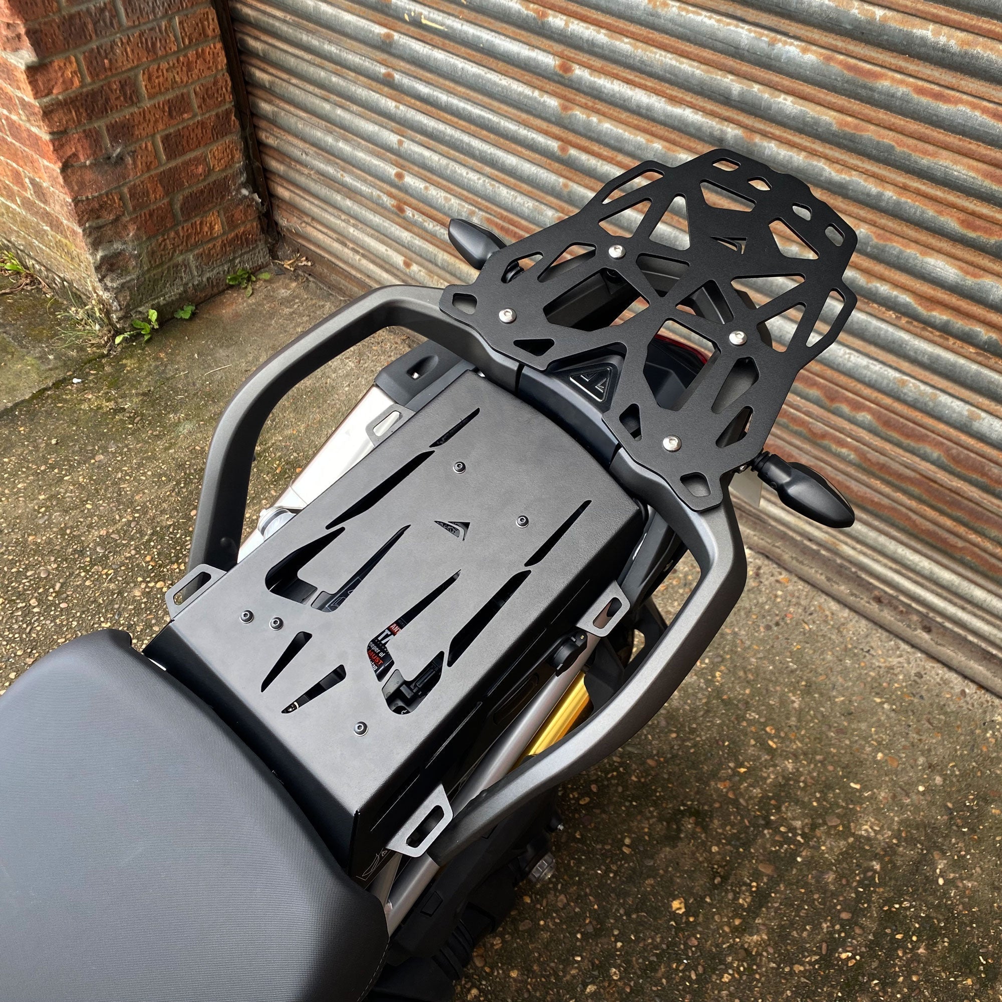 Pyramid Pillion Luggage Rack | Matte Black | Triumph Tiger 1200 GT Pro 2022>Current-36060M-Storage-Pyramid Motorcycle Accessories