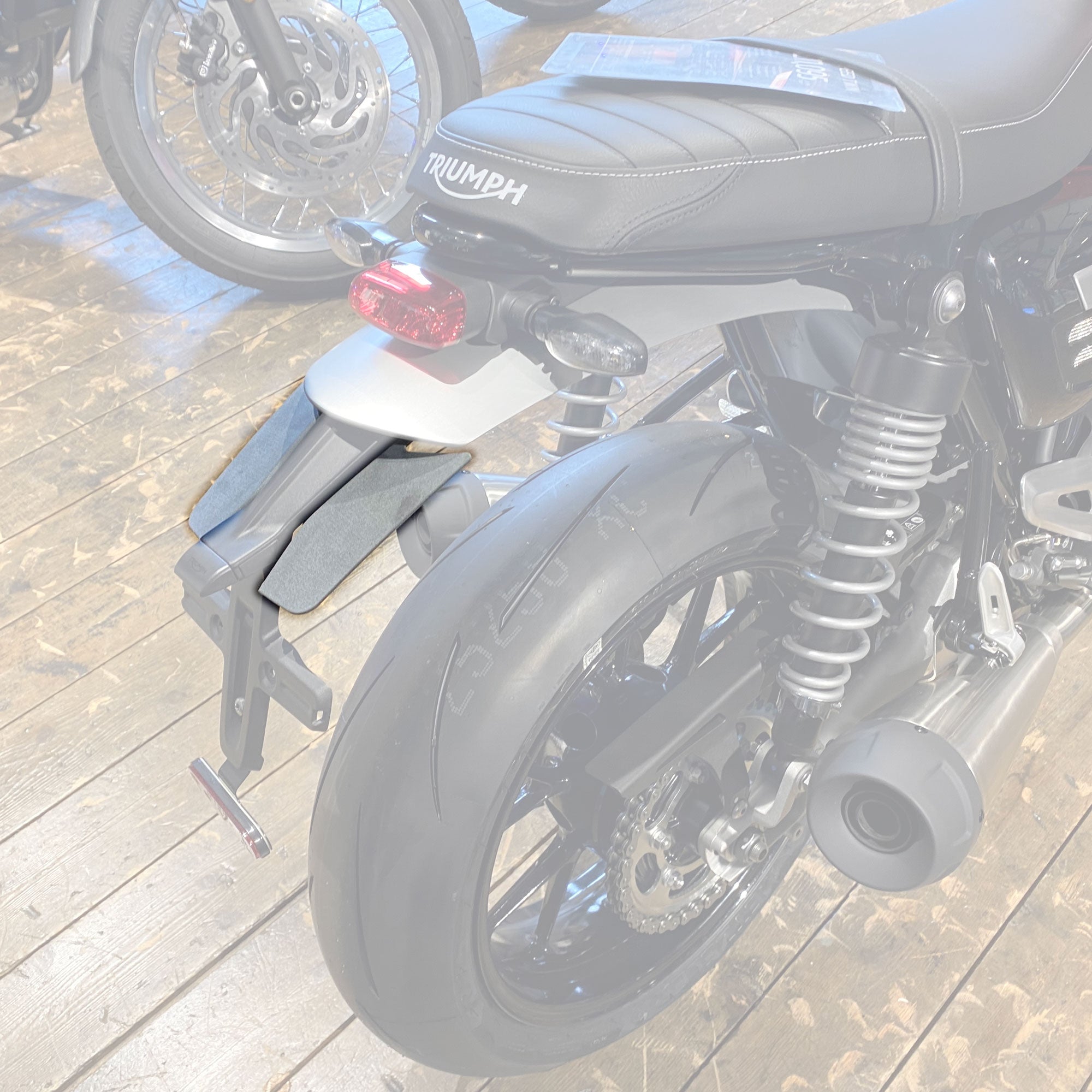 Pyramid Rear Splash Protector | Matte Black | Triumph Speed Twin 1200 2022>Current-36050M-Spray Guards-Pyramid Motorcycle Accessories
