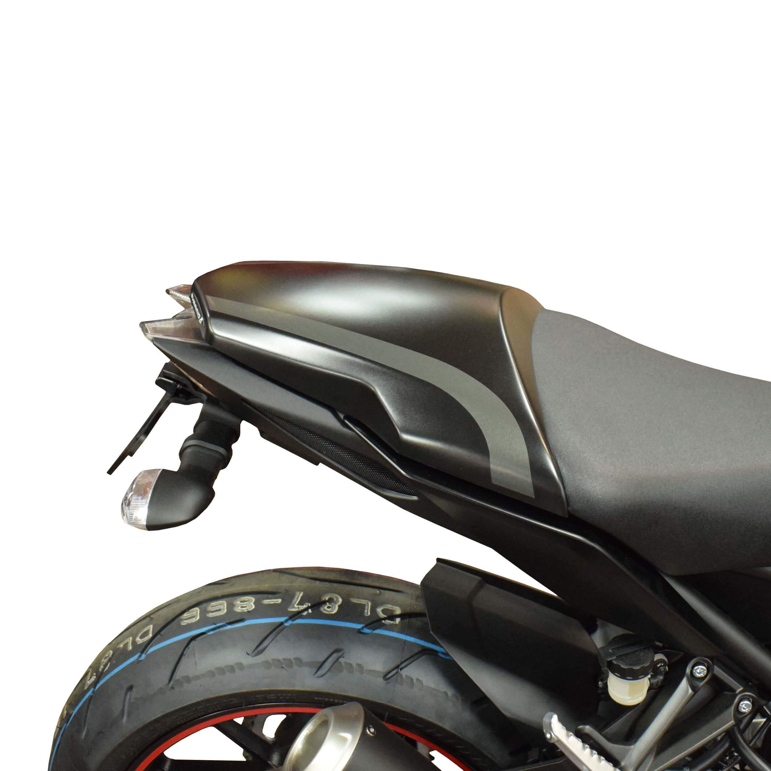 Pyramid Seat Cowl | Matte Black | Yamaha MT-09 SP 2018>2020-12412M-Seat Cowls-Pyramid Motorcycle Accessories