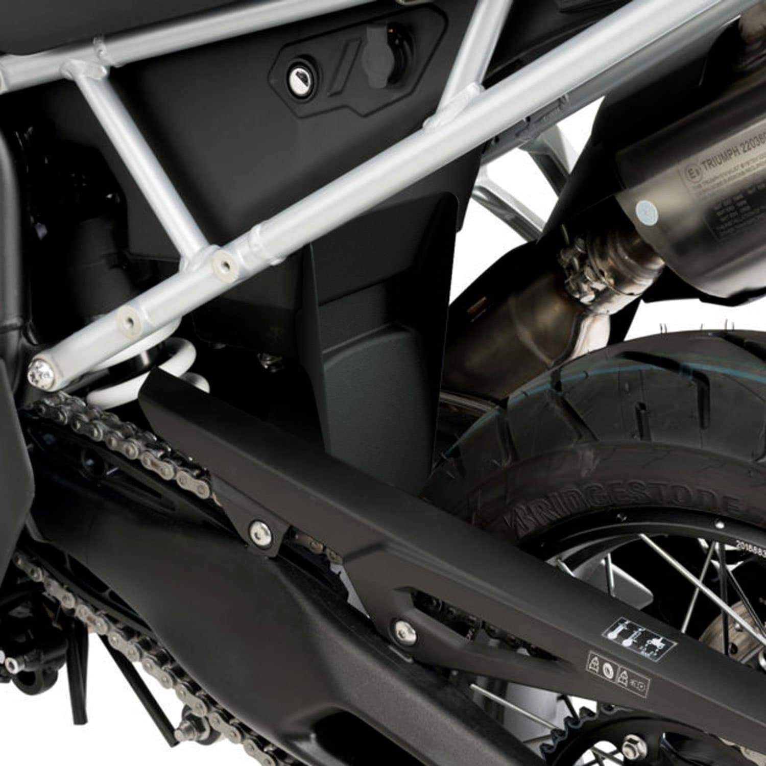 Pyramid Shock Shield | Matte Black | Triumph Tiger 900 GT Low 2020>Current-816003M-Shock Shields-Pyramid Motorcycle Accessories