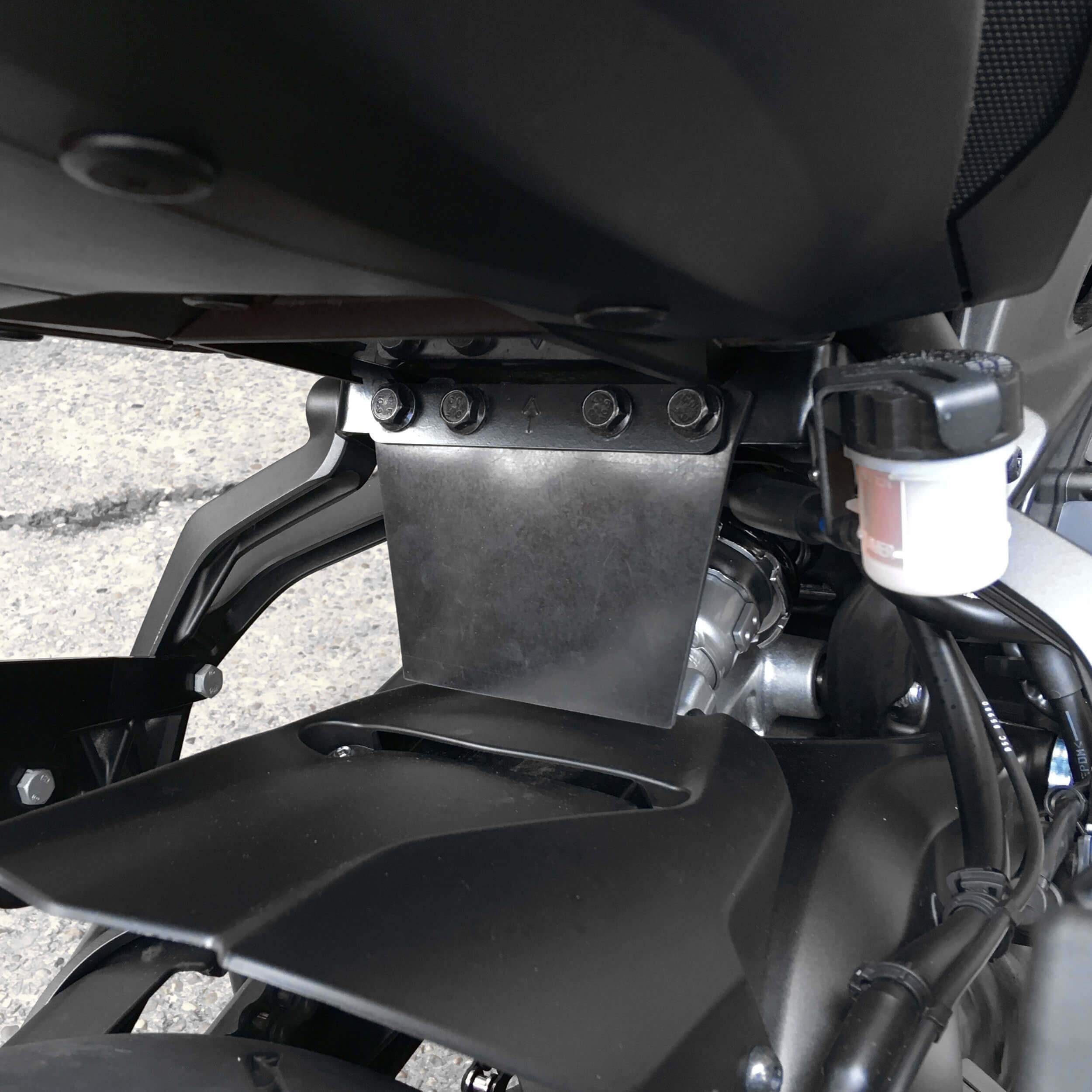 Pyramid Shock Shield (with panniers) | Black | Yamaha Tracer 900 2018>2020-Shock Shields-Pyramid Motorcycle Accessories