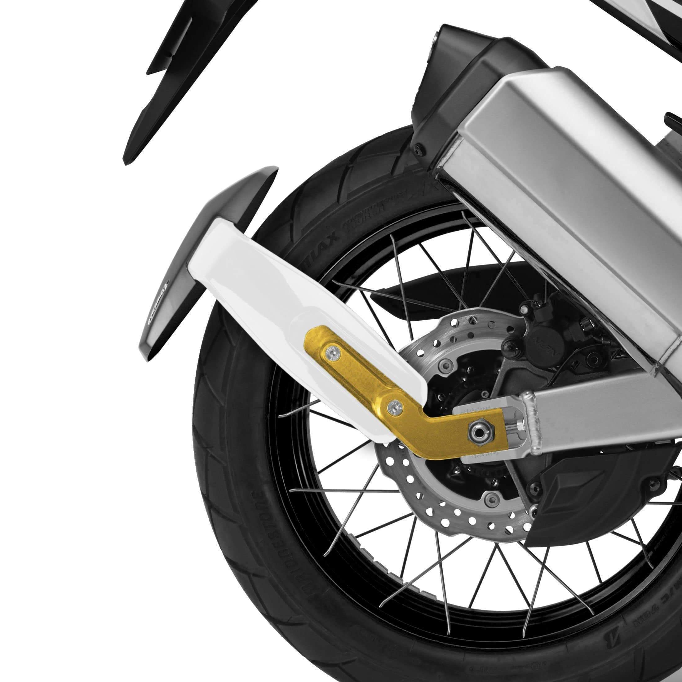 Pyramid Spray Guard | Gloss White + Gold Arm | Honda CRF 1000 L Africa Twin Adventure Sports 2018>2019-085102CG-Spray Guards-Pyramid Motorcycle Accessories
