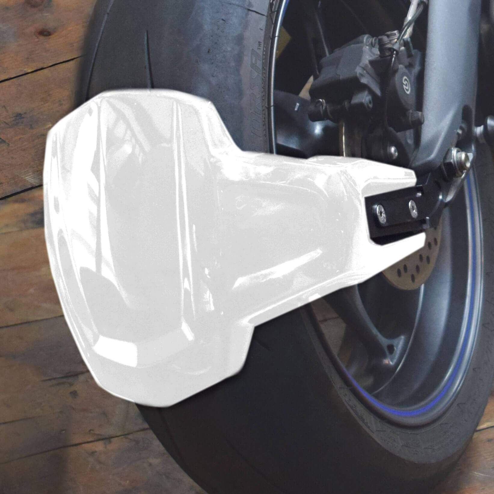 Pyramid Spray Guard | Gloss White | Triumph Street Triple 675 R 2013>2017-Spray Guards-Pyramid Motorcycle Accessories