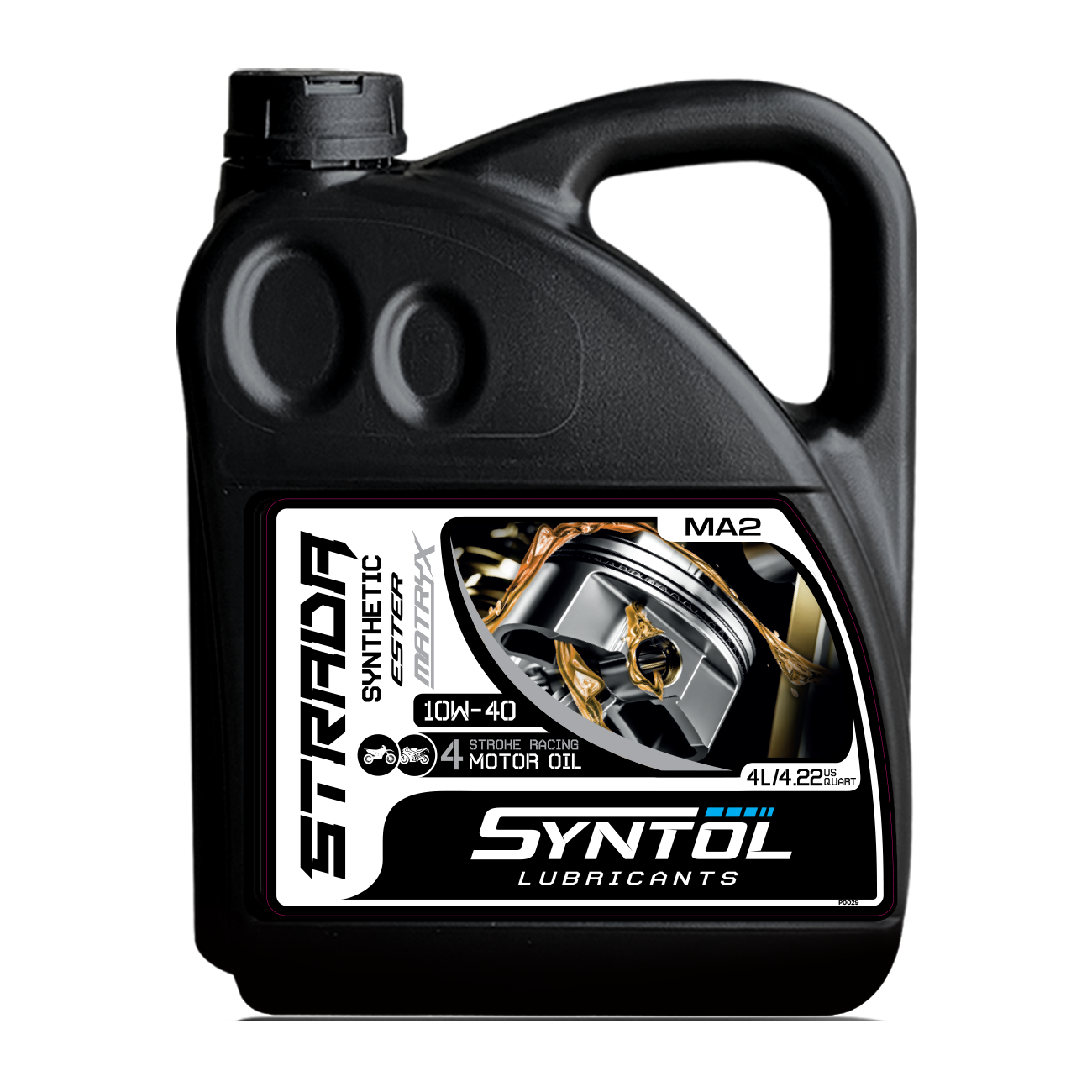 Syntol Strada 4T 10W-40 Motorcycle Engine Oil - 4 Litre-F0041-4-Oils and Lubricants-Pyramid Motorcycle Accessories